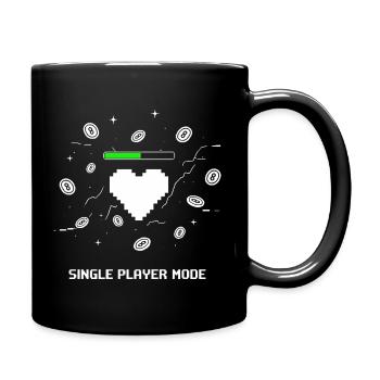 Single Player Mode Gamer Heart - Full Colour Mug - black - Right
