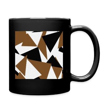 Brown Black Triangles Geometry - Full Colour Mug - black - Right