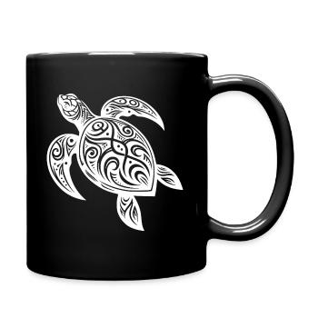 Tribal Turtle Mystical Nature and Geometry - Full Colour Mug - black - Right