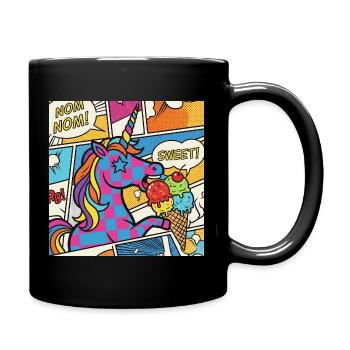 Unicorn Pop Art Delight Rainbow - Full Colour Mug - black - Right