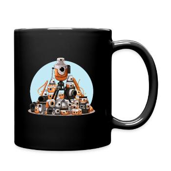 Kamerapile Illustration - Tasse einfarbig - Schwarz - Rechts