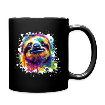 Color Explosion Sloth Sloth - Full Colour Mug - black - Right
