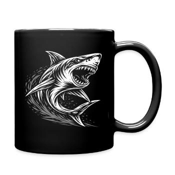 Tribal Hai – Shark Tattoo Motiv - Tasse einfarbig - Schwarz - Rechts