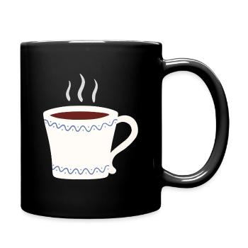 Dampfender Becher mit blauem Wave-Verschluss - Tasse einfarbig - Schwarz - Rechts