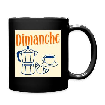 Dimanche Café Croissant - Mug uni - noir - Droite