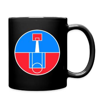 Circular Basketball Court Badge - Full Colour Mug - black - Right