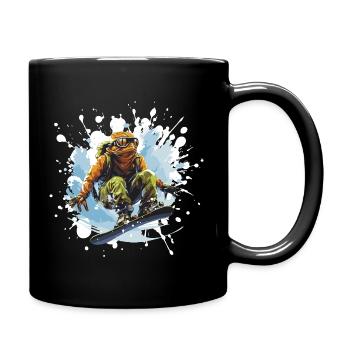 Frosch Snowboard - Tasse einfarbig - Schwarz - Rechts
