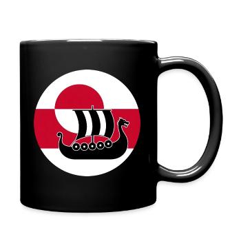 Conception de drakkar du drakkar du drapeau du Groenland - Mug uni - noir - Droite