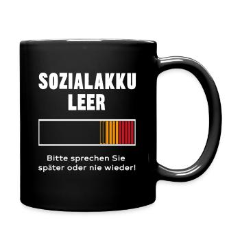 Social Battery Empty - Battery Design - Full Colour Mug - black - Right
