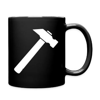 Hammer Werkzeug Handwerk Symbol Vektor - Tasse einfarbig - Schwarz - Rechts