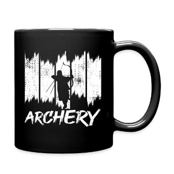 Bogensportler - Tasse einfarbig - Schwarz - Rechts