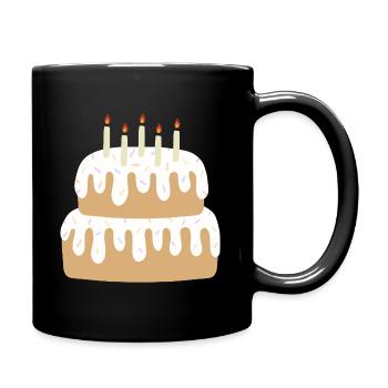 Two-Tier Cake with Candles - Full Colour Mug - black - Right