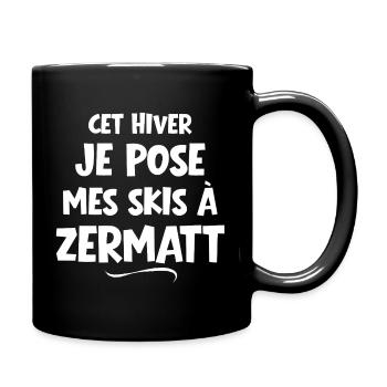 ski resort, ski area, Zermatt - Full Colour Mug - black - Right