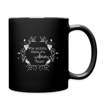 Comme tu es belle que tu sois né - couronne de fleurs - Mug uni - noir - Droite