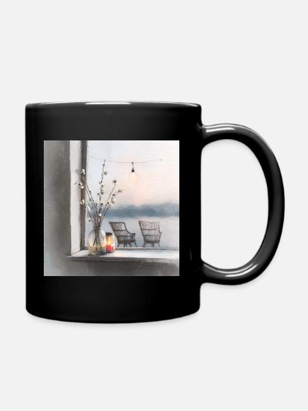 A quiet place by the water - Full Colour Mug - black