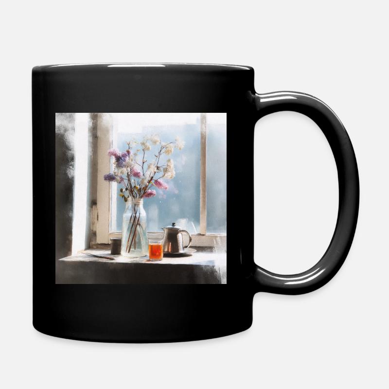 Friedliche Ruhe - Tasse einfarbig - Schwarz