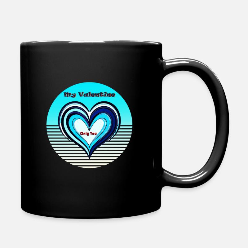 Valentinsherz Blauverlauf - Tasse einfarbig - Schwarz