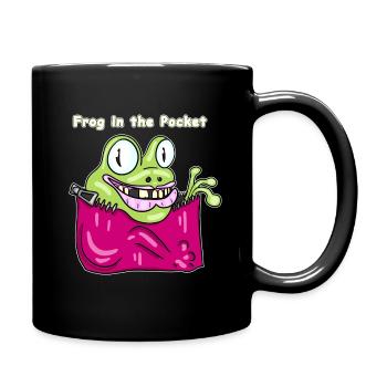Frog in the Pocket - Funny Pocket Frog Design - Tasse einfarbig - Schwarz - Rechts