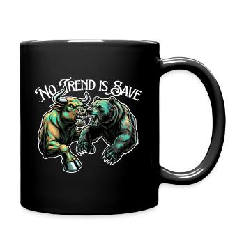 No trend is certain: Bull vs Bear - Full Colour Mug - black - Right