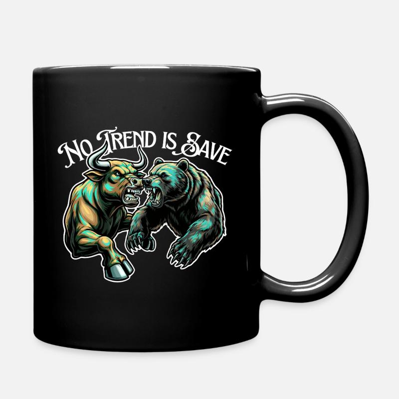 Kein Trend Ist Sicher: Bulle vs Bär - Tasse einfarbig - Schwarz