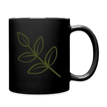 Blattlinienkunst - Tasse einfarbig - Schwarz - Rechts