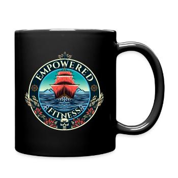 Powerful Sailing Ship Fitness Logo - Full Colour Mug - black - Right