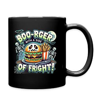 Boo-Rger With A Side Of Fright - Full Colour Mug - black - Right