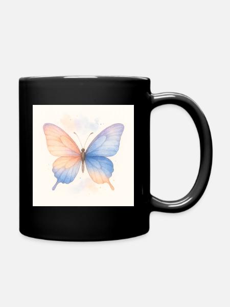 Butterfly - Tasse einfarbig - Schwarz