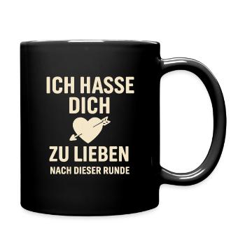 Je déteste que tu aimes – Cadeau au cœur rond - Mug uni - noir - Droite