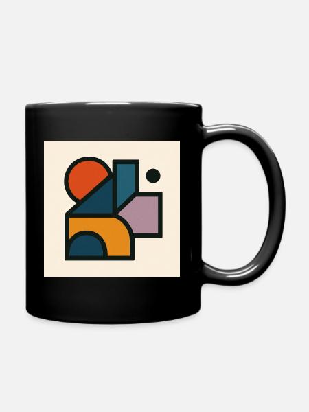 Formes Géométriques Contrastées - Mug uni - noir
