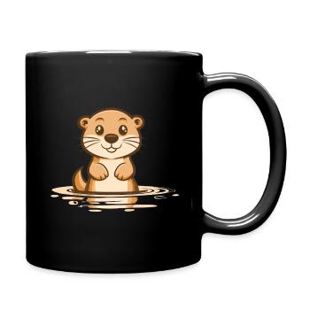 otter coming out of the water - Full Colour Mug - black - Right