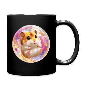Colorful hamster in bubble ball - Full Colour Mug - black - Right