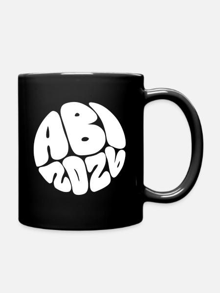 Blob Schrift Kreis Muster - Tasse einfarbig - Schwarz