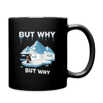 But Why Penguin - Full Colour Mug - black - Right