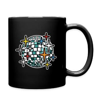 Spiegelkugel farbenfroh - Tasse einfarbig - Schwarz - Rechts
