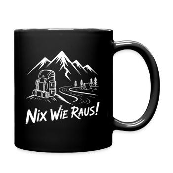Allons partir à l’aventure de randonnée en montagne - Mug uni - noir - Droite