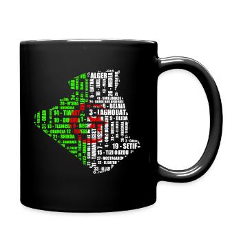 Carte d'Algérie en couleur drapeau et 48 wilayas - Full Colour Mug - black - Right