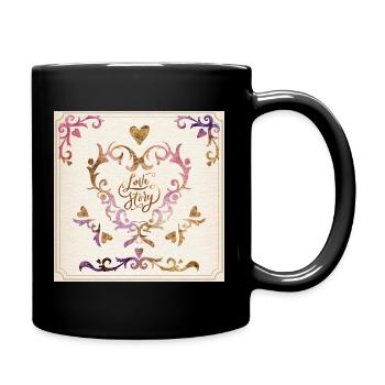 Design élégant d’ornements en forme de cœur vintage - Mug uni - noir - Droite