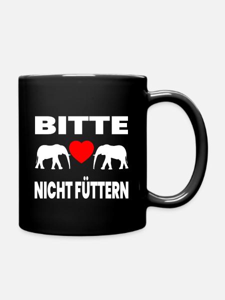 Elefanten - Tasse einfarbig - Schwarz