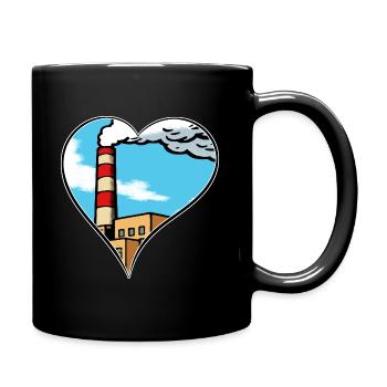 Industry Heart Factory Love Statement Environmental Protection - Full Colour Mug - black - Right