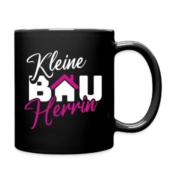 Kleine Bauherrin Hausliebe Design - Tasse einfarbig - Schwarz - Rechts