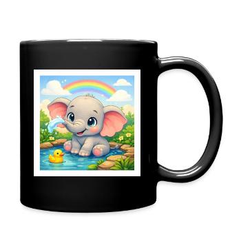 Elli the Elephant - Full Colour Mug - black - Right