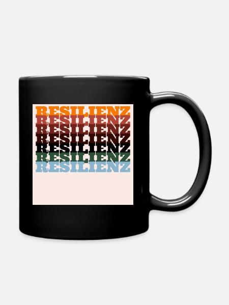 Resilience Colored Print Typography - Full Colour Mug - black