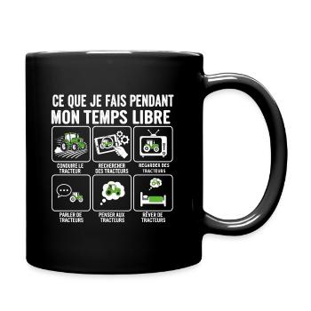 Freizeit und Traktoren: Aktivitäten - Tasse einfarbig - Schwarz - Rechts