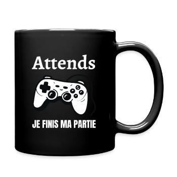 Wait, I'm finishing my game - Full Colour Mug - black - Right