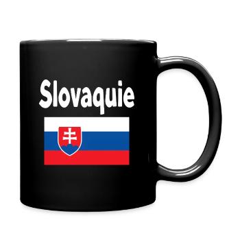 Slovakia, stylized flag and coat of arms - Full Colour Mug - black - Right