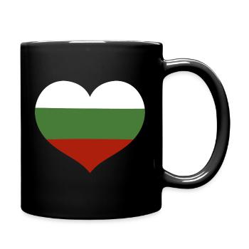 Bulgarian Flag Heart Emblem - Full Colour Mug - black - Right