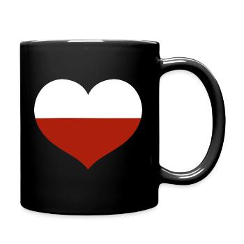 Poland Flag Heart Emblem - Full Colour Mug - black - Right