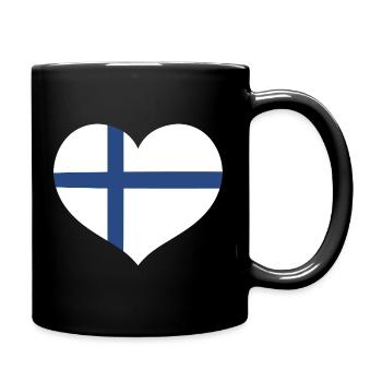 Cœur du drapeau finlandais - Mug uni - noir - Droite