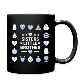 Sister & Little Brother Motif - Full Colour Mug - black - Right